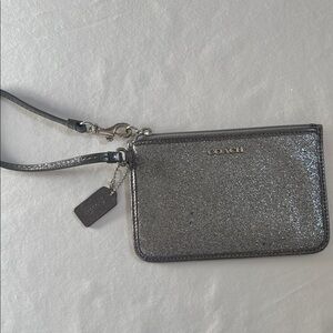 Coach Sparkling Silver Wristlet